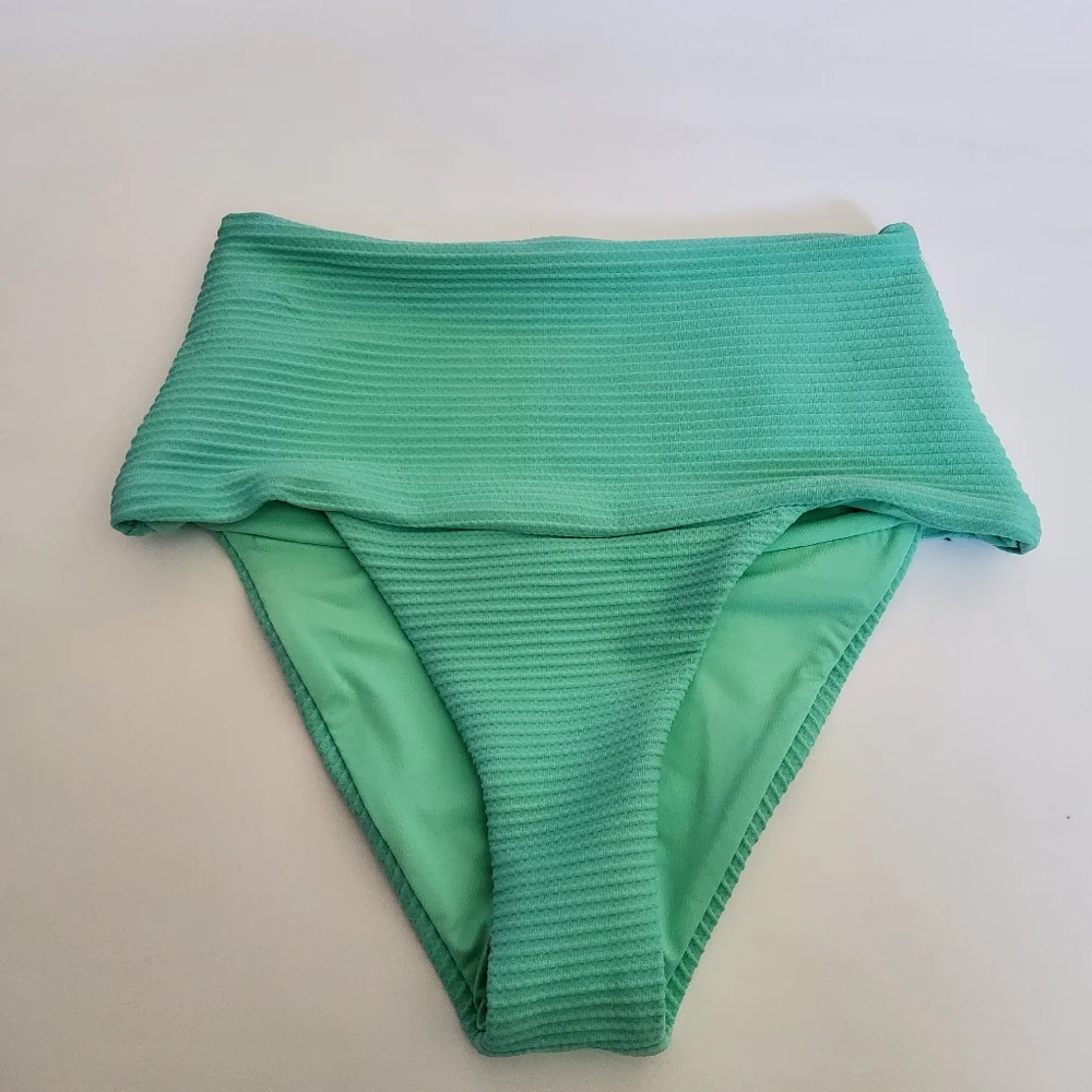 NWOT L*Space Eco Desi Ribbed Bikini Bottom XS Teal